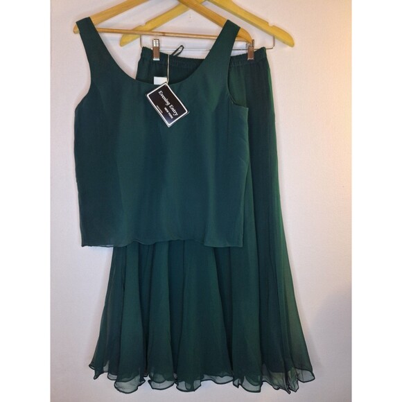 Vtg EVENING ENTRY NEW YORK 100% Silk Skirt Set 2pc Cami/Skirt Fairy Core Resort - Picture 1 of 12